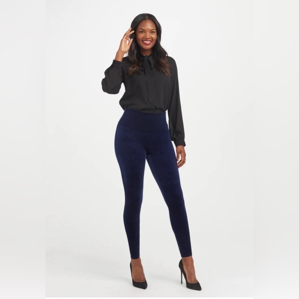 NEW Spanx | Blue‎ Lapis Night Velvet Leggings 2070 Sz S
